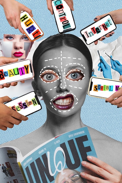 A collage showing examples of acceptable and unacceptable content on tiktok based on the community guidelines. One side shows creative dance challenges, while the other side shows examples of hate speech and violence.