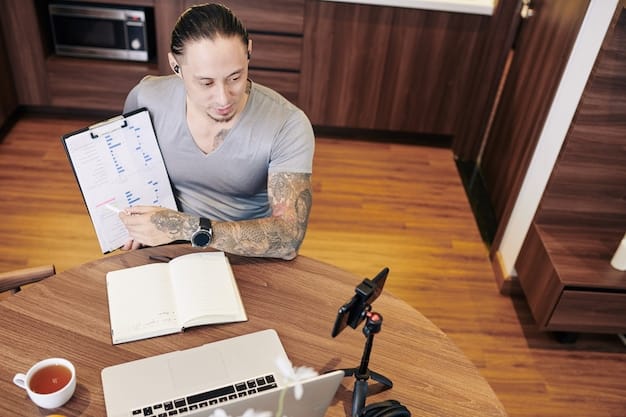 A digital marketing professional sitting at a desk, reviewing a detailed TikTok content calendar on their laptop. The calendar view shows different types of content planned for each day of the week, including short videos, challenges, and collaborations.