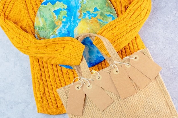 A close-up of a Shein tag attached to a garment, emphasizing the importance of keeping tags intact for returns. The background is a blurred image of a closet with various clothing items.