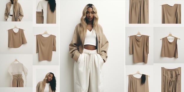 A collage showing various styling options with Temu clothing, including mixing and matching different pieces, accessorizing with belts and scarves, and creating layered outfits with jackets and sweaters.