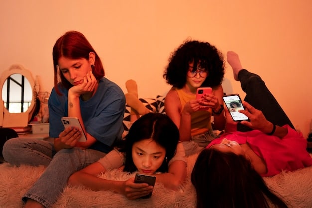 A diverse group of young individuals actively engaging with smartphones, watching and creating TikTok content, with subtle brand logos integrated into their clothing.