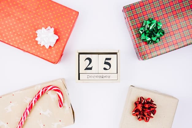 A close-up of a calendar with December 25th circled, surrounded by miniature gift boxes and a stopwatch, symbolizing the urgency of holiday shopping timelines.