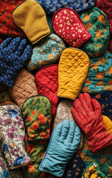 A flat lay of various scarves and hats, including silk scarves with vibrant patterns, knitted beanies, and wide-brimmed hats, arranged on a wooden surface. The image emphasizes the versatility of these accessories in adding texture and color to an outfit, aligning with The 2025 Guide to Accessorizing.
