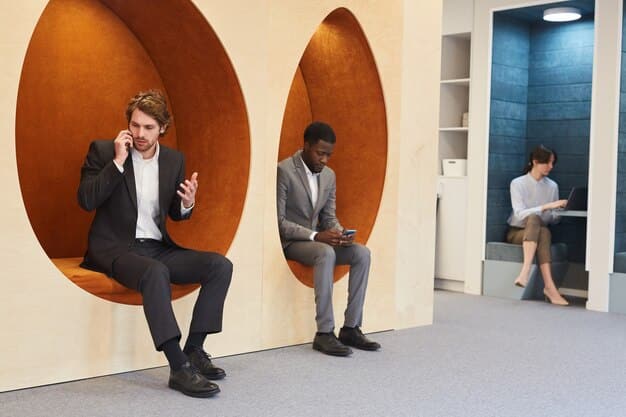 A focused and stylish interviewee sits across from a panel, exuding confidence and professionalism. Their attire of a well-tailored suit in a calming blue hue, along with poised body language, underscores the impact of dressing for success, reinforcing the principles outlined in How to Dress for a Job Interview: A 2025 Style Guide for Making a Lasting Impression.