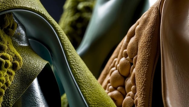 A close-up shot of a sustainable shoe made from recycled materials, highlighting the texture and innovative design. The image showcases the stylish appearance of eco-friendly footwear, in line with The 2025 Guide to Shoe Trends: Step Up Your Style Game and the sustainability movement.