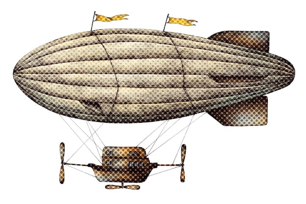 A side-by-side comparison. On one side, an illustration of a Renaissance-era flying machine design is shown. On the other side, a modern drone is hovering in the air. The image highlights the continuity of innovative thinking from the Renaissance to modern technology.