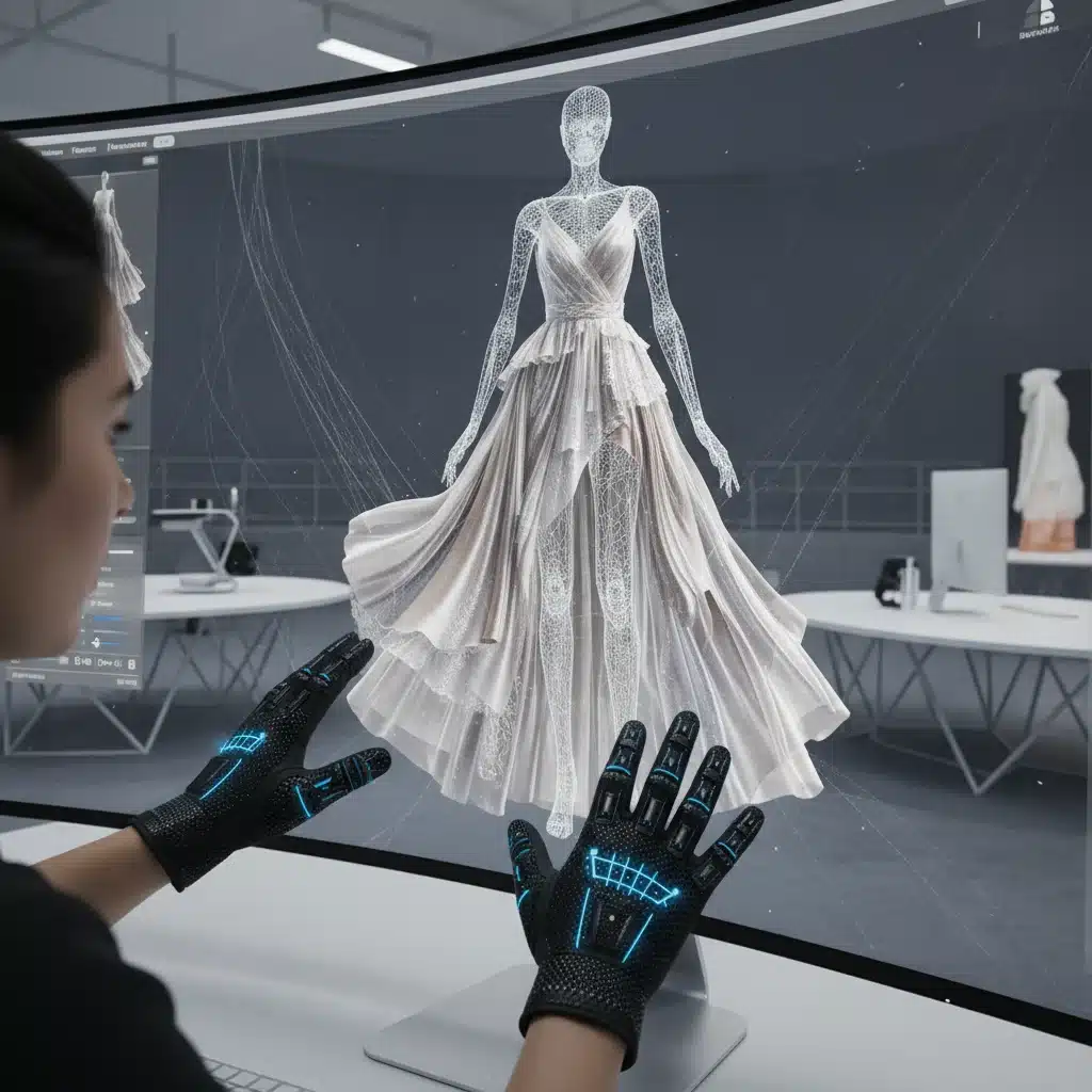 Designer creating 3D virtual fashion prototype with AI tools