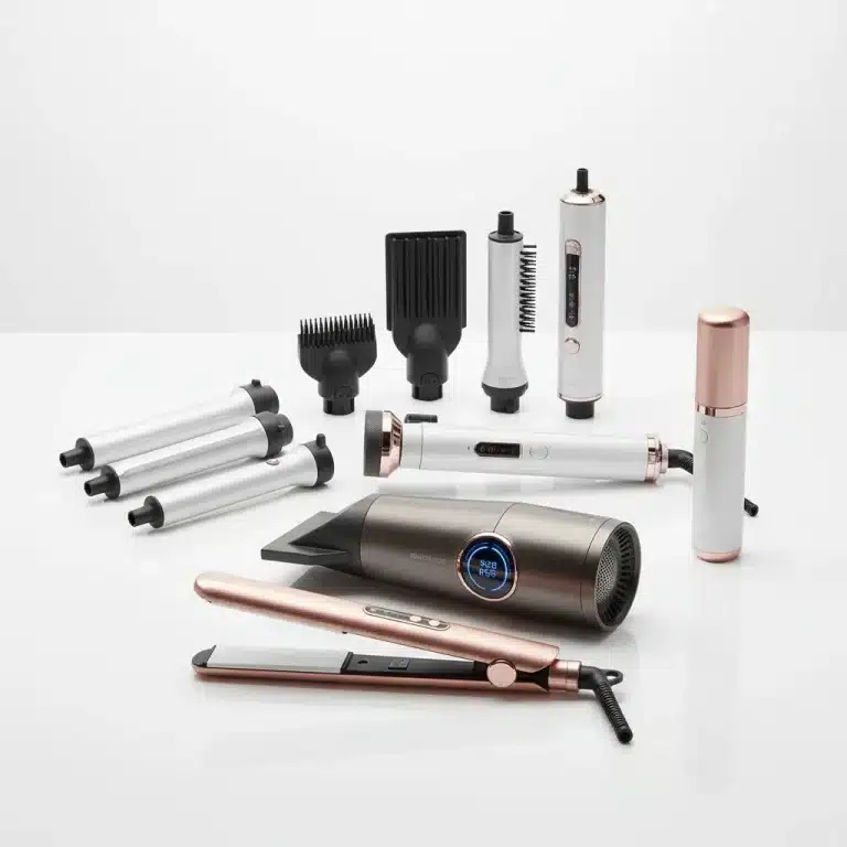 Collection of advanced hair styling tools for 2026, showcasing innovation and sleek design.