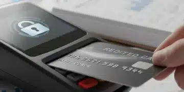 Credit card being swiped in a payment terminal, symbolizing secure transactions and consumer protection for 2026.