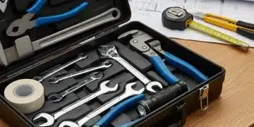 Essential plumbing tools neatly arranged in a toolbox for DIY home repairs.