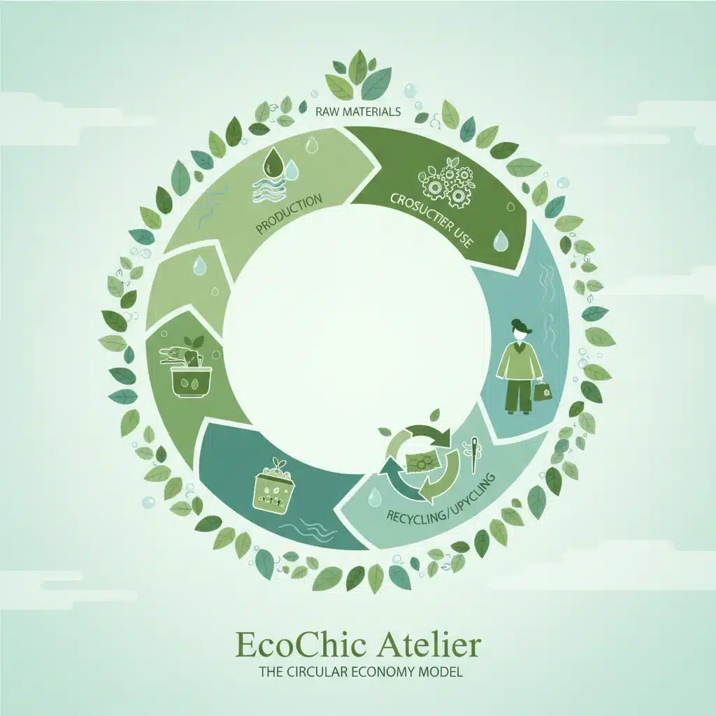 Infographic illustrating EcoChic Atelier's circular economy fashion model