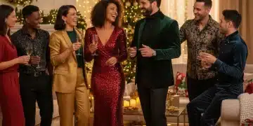 Holiday 2026 Style Guide: 8 Festive Looks for Every Occasion Elegant group celebrating holidays in festive attire