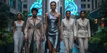 Gen Z's 2026 Fashion Impact: Micro-Trends Shaping New Collections Gen Z models in futuristic and eco-conscious fashion, embodying 2026 trends.