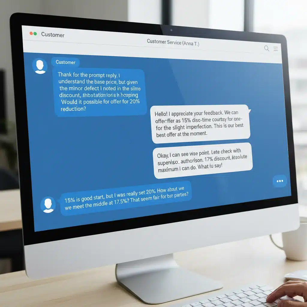 Online chat negotiation for a better product price