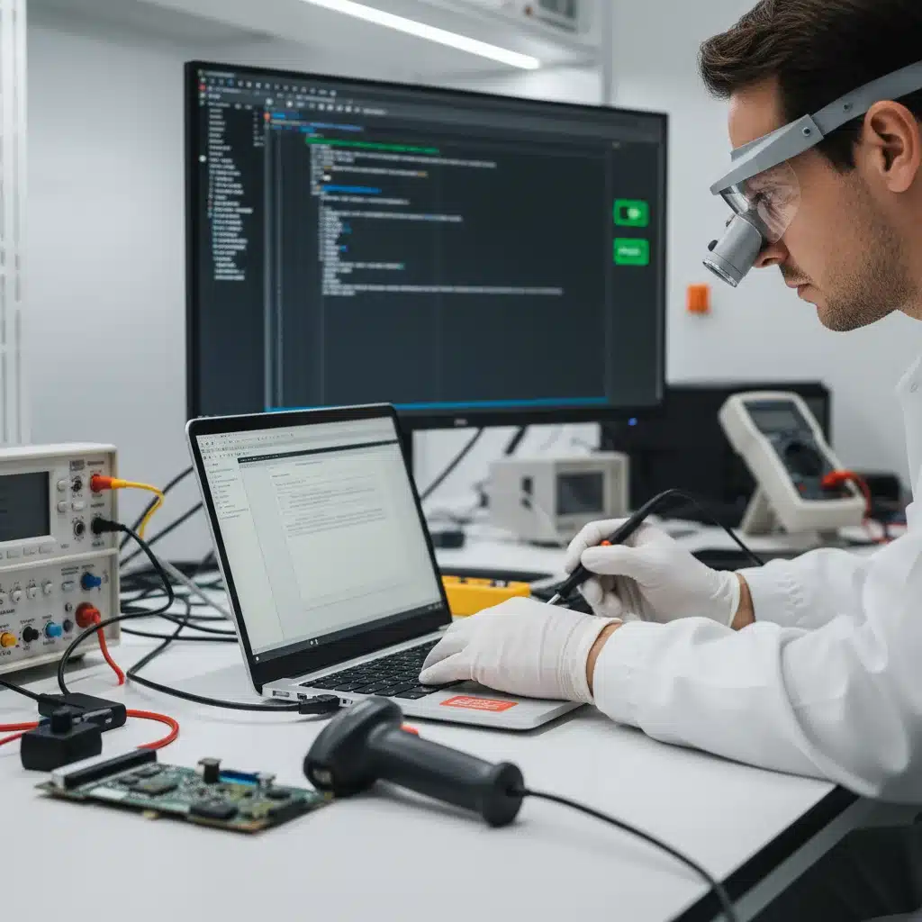 Technician inspecting refurbished smartphone for quality assurance