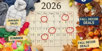Master Seasonal Shopping Strategies 2026: Save 22% on Purchases Seasonal shopping calendar with highlighted savings and diverse product categories for 2026