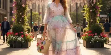 Seasonal Style Switch-Up: Your Spring/Summer 2026 Fashion Checklist for a 50% Wardrobe Update Stylish woman in pastel dress, spring summer fashion 2026