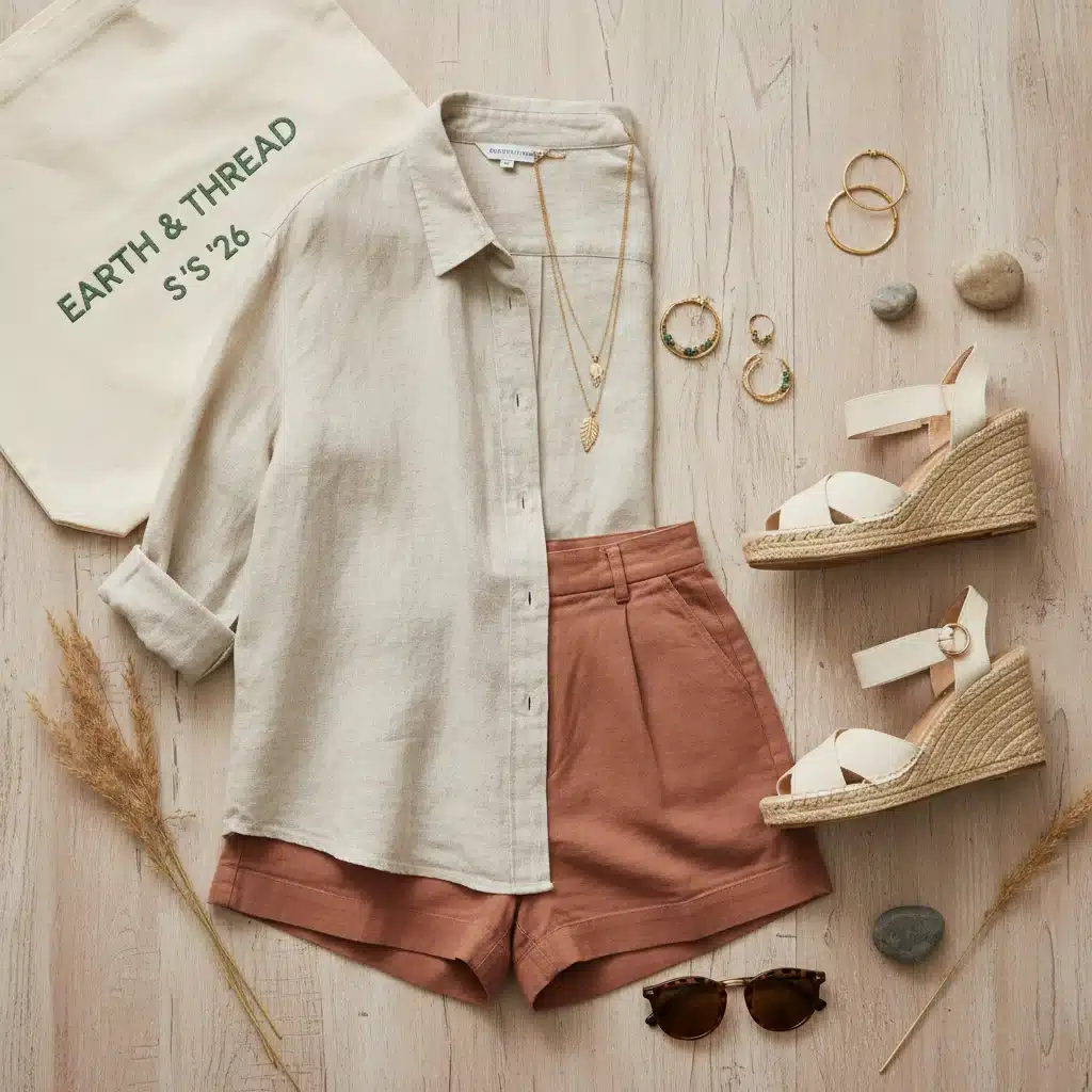 Sustainable spring summer fashion essentials, linen and organic cotton