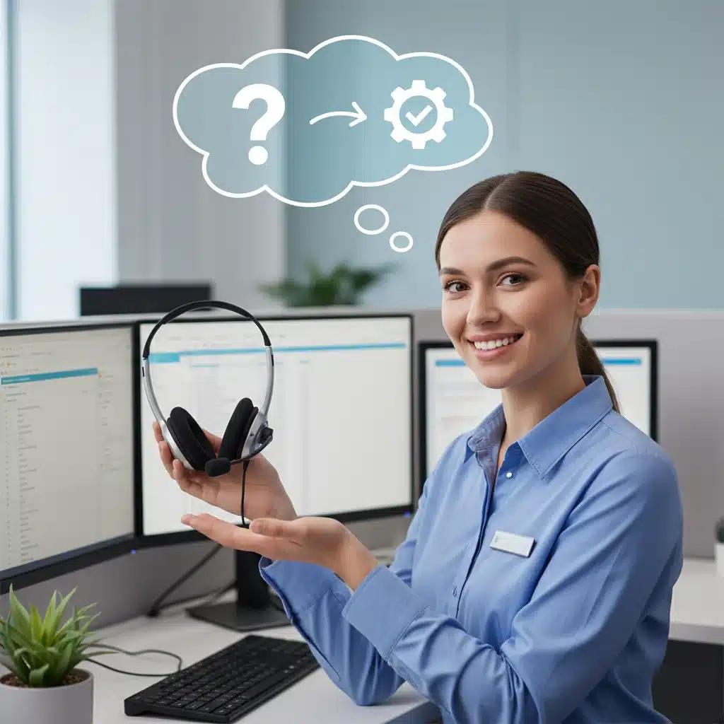 Customer service representative offering post-purchase support