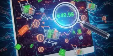 Illustration of dynamic pricing with fluctuating prices and shopping carts