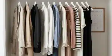 Organized capsule wardrobe with 15 versatile clothing pieces, ready for outfit creation.